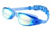 Amazon Explosiones Gafas de Natación Coloridas Electroplateadas HD Impermeables Antivaho para Hombres y Mujeres Montura Grande Gafas de Natación para Adultos