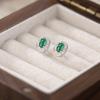 Yilu Silver S925 Sterling Silver Blue Water Esmeralda Verde Esmeralda Moda Luz Luxo Simples Ovo Rosto Brincos Elegantes All-match Brincos