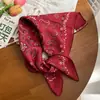 Bufanda Cuadrada Pequeña de Algodón y Lino Estilo Retro Francés para Viajes de Primavera y Verano, Bufanda Delgada de Seda para Uso Diario, Bufanda para Protección del Cuello, Pañuelo Decorativo para la Cabeza, Cinta para el Cabello