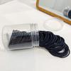 100 elásticos finos em lata para cabelo com chá e leite, corda de cabelo de alta elasticidade, durável, simples, anel de cabelo básico para mulheres