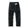 Pantalones de trabajo G-stone con lavado vintage, bolsillos tipo parche dobles laterales, cintura elástica, pantalones versátiles casuales de pierna recta