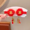 Accesorios para el Cabello de Año Nuevo para Niños, Pinzas para el Cabello Rojas Estilo Chino Tradicional para Niñas, Adornos para el Cabello Hanfu con Borlas para Bebés