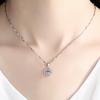 Versión coreana de colgante de trébol de cuatro hojas con diamante giratorio de plata 925 chapada, moda simple, cadena de clavícula de cristal, joyería al por mayor
