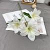 Nuevo lirio de 3 cabezas, lirio Hemerocallis de 3 cabezas, adorno para salón de bodas, arreglo floral, decoración de hotel, mesa para el hogar, flor