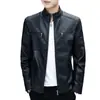 Chaqueta de Cuero Ajustada Gruesa Atractiva Chaqueta Casual para Hombre Chaqueta de Motocicleta Invierno PU Tendencia Primavera y Otoño Chaqueta de Cuero
