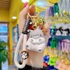 LLavero de gato gordo de resina de dibujos animados para mujer, lindo y exquisito llavero con cadena para teléfono móvil, muñeca, lindo llavero colgante para bolso