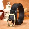 Cinturón de Cuero Vintage con Hebilla Floral para Mujer, Cinturón de Cintura Ancho de Cuero Genuino, Estilo Retro