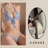 Noche Dorada Lencería Sexy Bikini Sexy de Tres Puntos Entrepierna Abierta Tentación talla grande qqny Pasión Encaje Pijama