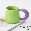 Taza de cerámica de color contrastante estilo coreano, caja de regalo, taza de agua, taza de aspecto elegante, taza de cerámica, logotipo impreso, patrón personalizado