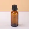 Botella de aceite esencial marrón de 30 ml personalizada a prueba de luz con escala, frasco gotero para sérum, botella cosmética portátil antirrobo con tapón interior