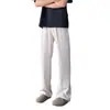 Pantalones de Hielo Transpirables Perforados de Malla para Hombre, Pantalones Deportivos de Pierna Recta de Secado Rápido para Verano, Pantalones Casuales Acampanados de Corte Diagonal Estilo Americano