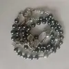 Collar Retro Religioso Personalizado No Magnético Transfronterizo Europeo y Americano Colgante de Piedra Natural con Cuentas Hecho a Mano Rosario