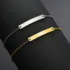 Pulsera de Letras para Niños DIY Simple Personalizada de Acero Inoxidable Pulsera Larga Curva de Una Palabra Pulsera Ajustable Venta al por Mayor