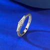 Mu Jing Joyería Nuevo Anillo Cuadrado Mini Escalera para Mujer Personalidad Simple Anillo Delgado Apilado Moda Clásico