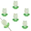 Pétalos de tulipán de vidrio con degradado colorido, hojas de flores, material de cuentas para bricolaje, pulseras, pendientes, accesorios de joyería