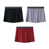 Atacado de Cuecas Masculinas Huajielong Texturizadas de Cor Sólida, Boxer Masculino Simples de Cintura Média, Tamanho Grande, Respirável, Disponível para Dropshipping