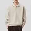 Colección Otoño 2026: Sudadera Pesada de Manga Larga para Hombre Estilo Americano en una Estética de Lujo Ligero, Old Money, Simple, de Corte Holgado y Versátil