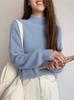 Suéter de punto de terciopelo visón de cuello alto holgado estilo perezoso de otoño e invierno para mujer, con forro polar, grueso, que reduce la edad, estilo occidental