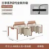 Conjunto de Mesa e Cadeira de Escritório para Equipe de 4-6 Pessoas, Mesa de Escritório Simples Moderna com Divisória, Mesa de Computador para Estação de Trabalho