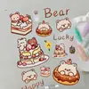 Pegatinas de oso con relieve lindas en stock, pegatinas de oso marrón de dibujos animados 3D para botellas de agua y fundas de teléfono, estilo Q