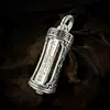 Plata pura S925 joyería taoísta colgante retro de energía protectora con cinabrio, estilo chino adorno giratorio esotérico collar