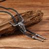 Cadena de suéter de estrella de cinco puntas con forma de cabeza de vaca retro, collar casual creativo que combina con todo, joyería nueva y antigua para hombres y mujeres de Europa y América