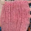 Cuentas de Piedra Natural de 2~4 mm Cristal de Fresa Rojo Redondas Facetadas Sueltas para Pulsera DIY Pulsera Accesorios de Ropa