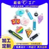 Fábrica de Origem Personalizada Puxador de Zíper de Borracha Macia em PVC Aba de Puxar com Cola de Gotejamento Estéreo 3D Silicone Ecológico Padrão Europeu para Bolsas e Roupas