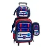 Mochila Escolar Transfronteriza con Carrito, Set de Tres Piezas, Lonchera, Estuche, Mochila Escolar con Carrito Rígido 3D