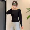 Tecido de fio core-spun Estilo desejo puro suéter de tricô one-shoulder de garota popular chegada nova de outono suéter gola alta slim fit para usar por baixo para mulheres