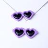 Versão coreana de resina pequenos óculos de sol jóias acessórios decorativos multi-colorido Joker coração oval óculos acessórios atacado
