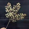 Flores de Nochevieja, Flores Artificiales Doradas, Eucalipto Dorado, Hortensia, Abanico Dorado, Hojas de Ginkgo, Cubo de la Fortuna, Arreglo Floral, Hojas, Flores de Plástico