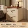 Mesa de Cabeceira Estilo Creme Usada para Quarto de Casa 2026 Nova Leve Luxuosa Sensação de Alto Padrão Pequeno Armário de Armazenamento de Cabeceira