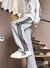 Pantalones Deportivos de Chándal Simples de Tres Rayas de Moda para Hombre para Primavera y Otoño, Pantalones Rectos Holgados de Calle Americana, Pantalones Largos Casuales Relajados