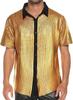Camisa Formal para Hombre 2025 Camisa Lentejuelas Abotonada Fiesta Disco Años 70 Disfraz Cosplay Xuanzi