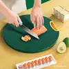 Tabla de cortar, uso doméstico, resistente al moho, apta para alimentos, tabla de cortar redonda, tabla de cortar giratoria de doble cara verde para cocina, directo de fábrica