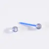 Plástico suave barra lengua clavo brillo bola anillo de lengua acrílico flexible anillo de pecho decoración de lengua clavo de pecho joyería de piercing corporal
