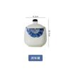 Pote de Cerâmica Subvidrada Estilo Japonês para Temperos com Colher e Tampa, Recipiente para Armazenar Especiarias, Frasco para Temperos, Pote para Temperos