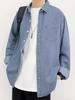 Chaqueta de mezclilla estilo Harajuku estilo coreano adolescente para hombre camisa de trabajo primavera y otoño camisa holgada estilo Hong Kong chaqueta casual