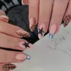 Estilo Popular Europeu e Americano Unhas Postiças Wearable Peças de Nail Art Y2K Mistura de Três Cores Padrão Estrela Personalidade Doce Cool Nail Art de Luxo Leve Unhas Postiças