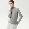 Ligero, suave, glutinoso Otoño/Invierno Nuevo Doble Hilo Engrosado Cachemira Mujer Cuello Semi-alto Tejido Suelto Capa Base Tejido