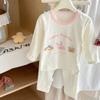 Conjunto de Pijama para Niños y Niñas, Ropa de Dibujos Animados para Aire Acondicionado, Ropa de Casa para Bebé de Algodón Puro, Pantalones de Manga Larga Estilo Coreano para Niños Pequeños y Medianos