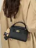 Bolso Pequeño Cuadrado Nuevo Coreano con Patrón de Lichi para Mujer 2026, Bolso Kelly de Moda Lindo de Primavera, Bolso Pequeño Cuadrado Cruzado
