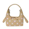Bolsa Feminina Japonesa e Coreana Novo Estilo Verão Design de Bolinhas Tendência Bolsa de Mão, Bolsa de Ombro, Bolsa Transversal Quadrada Pequena Feita de Algodão Poliéster