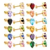 Pendientes de titanio y acero con pedrería transfronterizos, pendientes lindos y dulces estilo japonés y coreano, pendientes de acero inoxidable de lujo ligero para e-commerce transfronterizo