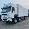 Suministro de Comercio Exterior de Camiones de Carga Tipo Caja Howo 8x4 para África y Asia Central, Camiones de Carga Tipo Contenedor Howo 8x4 de 12 Ruedas