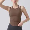 Camiseta de tirantes dobles acolchada para ceñir la cintura, top de entrenamiento Pilates fitness, top de yoga, traje deportivo a prueba de impactos para mujer