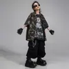 Ropa de Hip-Hop para Actuación Infantil, Trajes de Hip-Hop Camuflaje Americano para Niños, Ropa de Hip Hop Moderna Genial y Atractiva para Niñas Niños Jazz