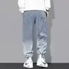 Jeans para Hombre Marca de Moda Rap Hip Hop Pierna Recta Pierna Ancha Pantalones Graffiti Dibujos Animados De Moda Gradiente Pierna Suelta Pantalones Harem