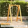 Columpio de Madera Resistente a la Corrosión de Moda para Patios Exteriores en Jardines Pequeños, Columpio Infantil de Madera Maciza para Balcones Interiores en Apartamentos Pequeños, Columpio Individual para Ocio en Casa